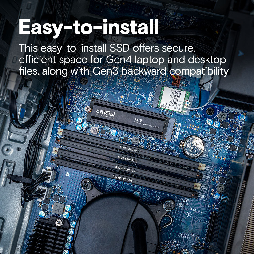 Crucial P310 2TB PCIe 4.0 x4, NVMe M.2 2280 Internal SSD with Heatsink