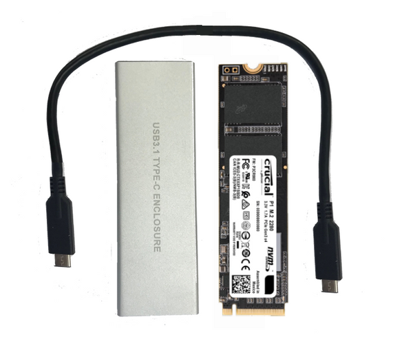 250GB Crucial P2 NVME M.2 SSD with cloning kit